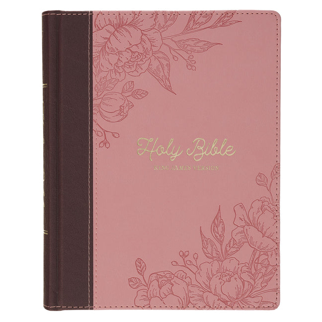KJV Note-Taking Bible (Faux Leather Hardcover, Brown/Pink)
