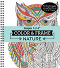 Color & Frame - Nature: Adult Coloring Book with Flowers, Butterflies & Birds - Perforated Pages, Spiral Bound