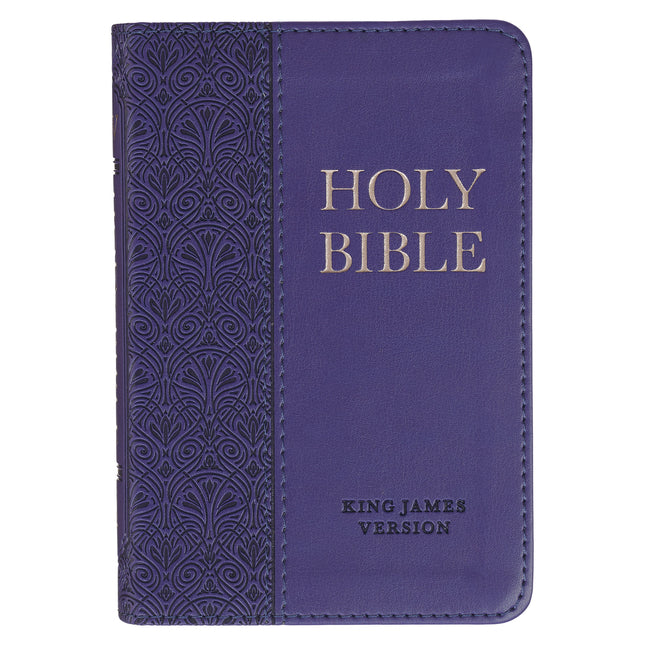 KJV Bible Mini Pocket Faux Leather, Purple)