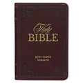 KJV Bible Mini Pocket (Faux Leather, Burgundy)