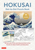Hokusai Dot-To-Dot Puzzle Book: 30 Full-Color Prints and Advanced Dot-To-Dot Puzzles for Brain Health and Relaxation