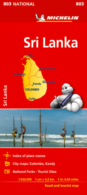 Michelin Sri Lanka Road & Tourist Map 803
