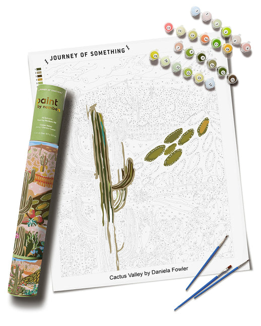 Cactus Valley Paint by Numbers Kit & Canvas - DIY Adult Craft Kit - Artist Designed